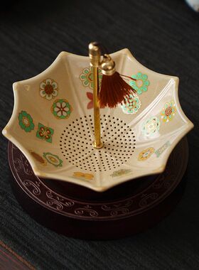 创意雨伞茶漏陶瓷茶滤茶叶分离过滤网滤茶器泡茶神器桌面茶台摆件