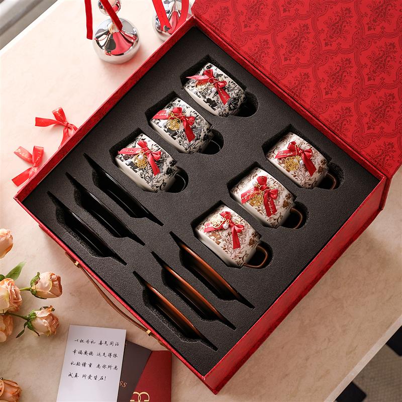 森林麋鹿咖啡杯礼盒装乔迁闺蜜生日新婚情侣对杯祝福礼物年会礼品