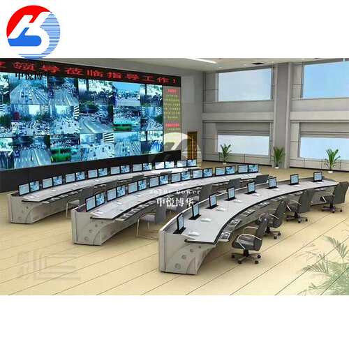 制造加工新闻工作台指挥桌钢木结合监控台操作台航空路网调度平台