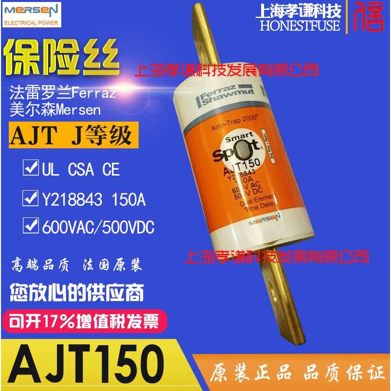 Ferraz/Mersen保险丝AJT125 AMP-TRAP熔断器600V 125A class J