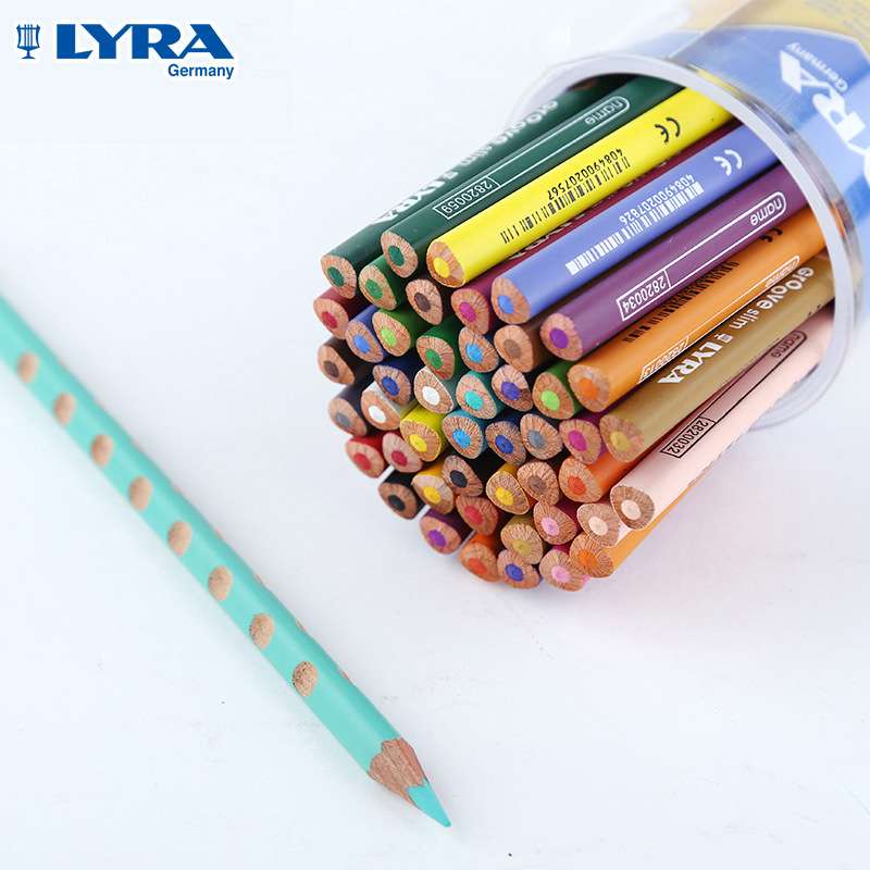 德国艺雅LYRA儿童绘画彩色洞洞铅笔纠正握姿24色油性彩色铅笔