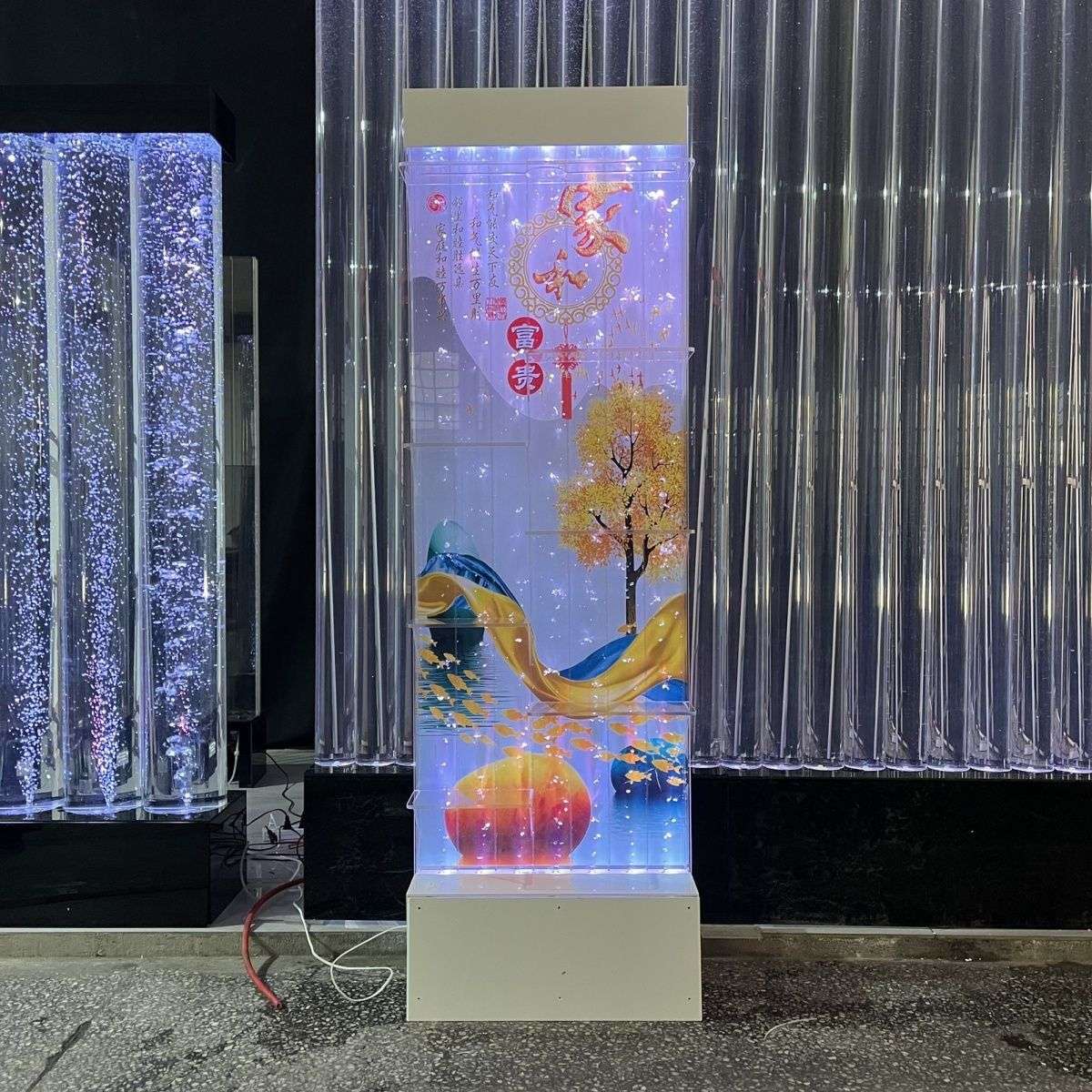 水幕字画款屏风隔断定 制客餐厅卫生间半墙水幕墙现代壁画玄关屏
