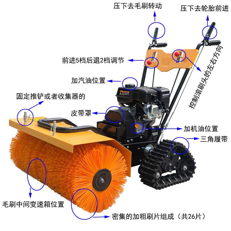 座驾式扫雪机小型手推轮式清雪除雪机 市政道路抛雪机扫雪机厂家