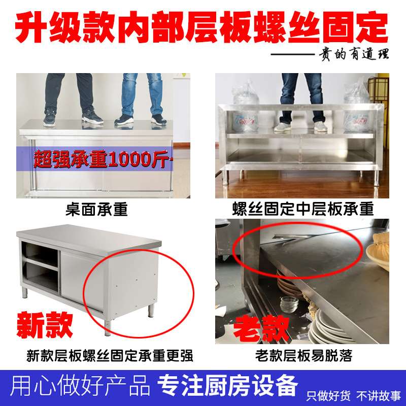 商用家用加厚不锈钢厨房操作台碗筷蔬菜收纳酒店地摊自助餐