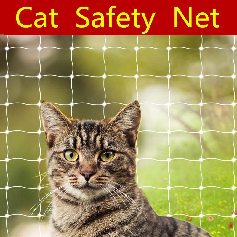 阳台防猫狗网动物尼龙不钻孔透明黑色不锈钢丝宠物防护网防坠落网