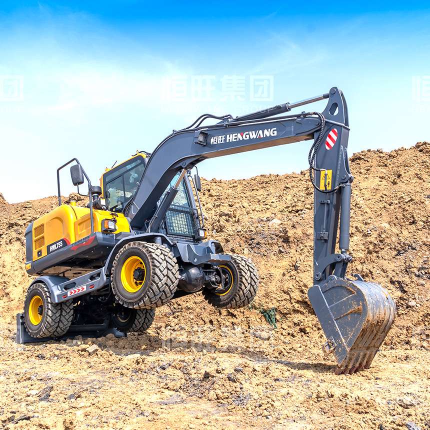 90轮式挖掘机80建筑市政工程小型大型钩机75轮式挖机挖土机抓木机
