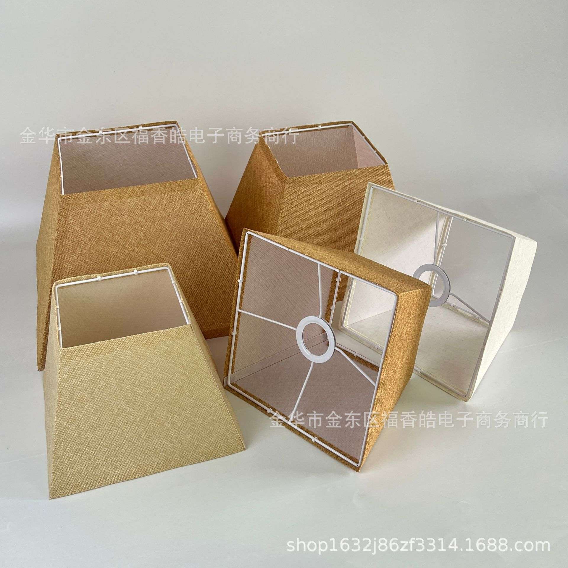 KD梯形方形可拆卸KD布艺灯罩麻布遮光外壳配件台吊灯落地灯
