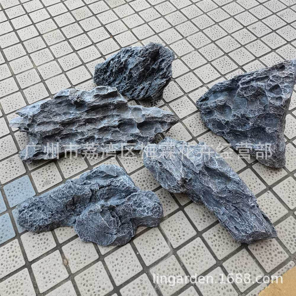 仿真石头园艺盆栽 景观造景石头 园林装饰树脂玻璃钢不规则石头