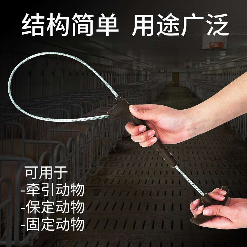 猪用保定器套猪器不锈钢套猪杆套定器铜管猪打针保定绳保定器