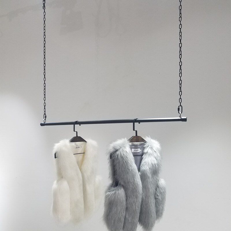 不锈钢吊架 服装店吊环展示架衣架悬挂侧挂铁链上墙服装架