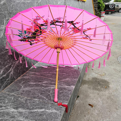 古装diy油纸伞cos古风流苏飘带带纱花伞中国风汉服拍照摄影道具伞