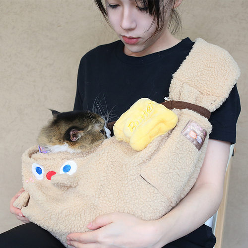 月饼喵逛街可爱单肩猫包外出便携小型犬斜挎包舒适背包斜背猫咪