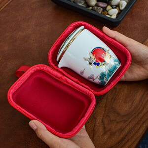 旅行茶具套装一壶二杯国潮文创茶具快客杯办公家用户外泡茶器便携
