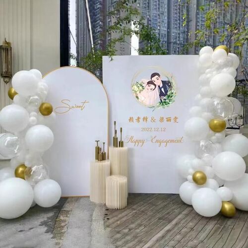 订婚结婚酒店宴会布置装饰背景墙婚礼迎宾区定制kt板背景用品全套