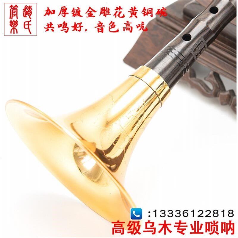 赵氏管乐乌木唢呐乐器全套专业演奏纯铜高档成人D调降B调索拉锁呐