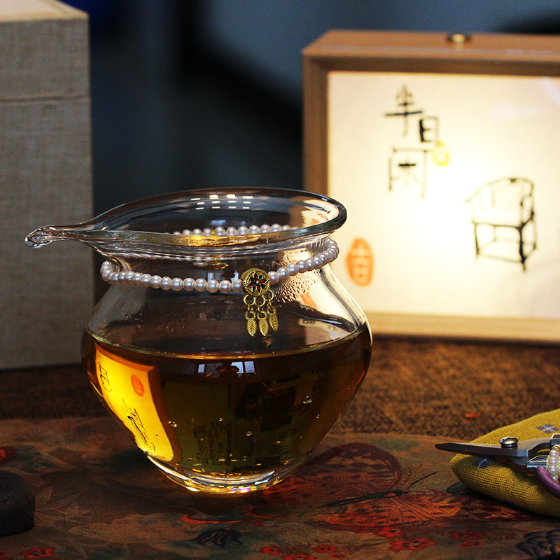 网红气泡玻璃公道杯日式创意气泡玻璃公杯葫芦分茶器家用匀杯茶具