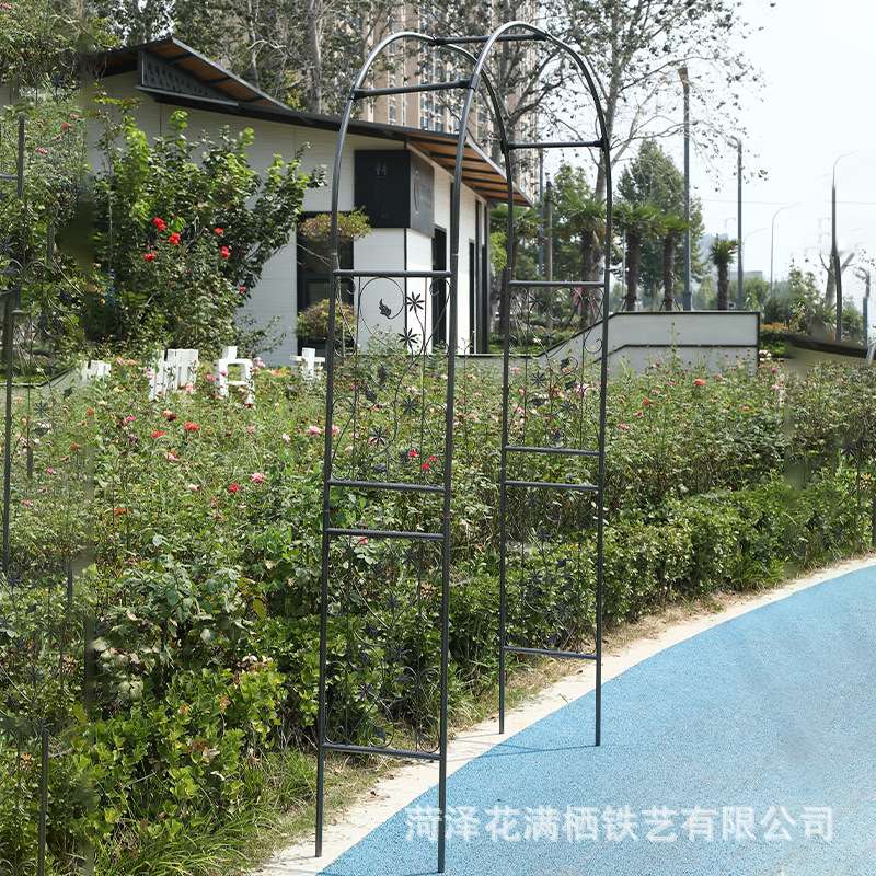 葡萄架月季拱形拱门花架爬藤架攀爬植物花卉支架杆底座户外铁艺