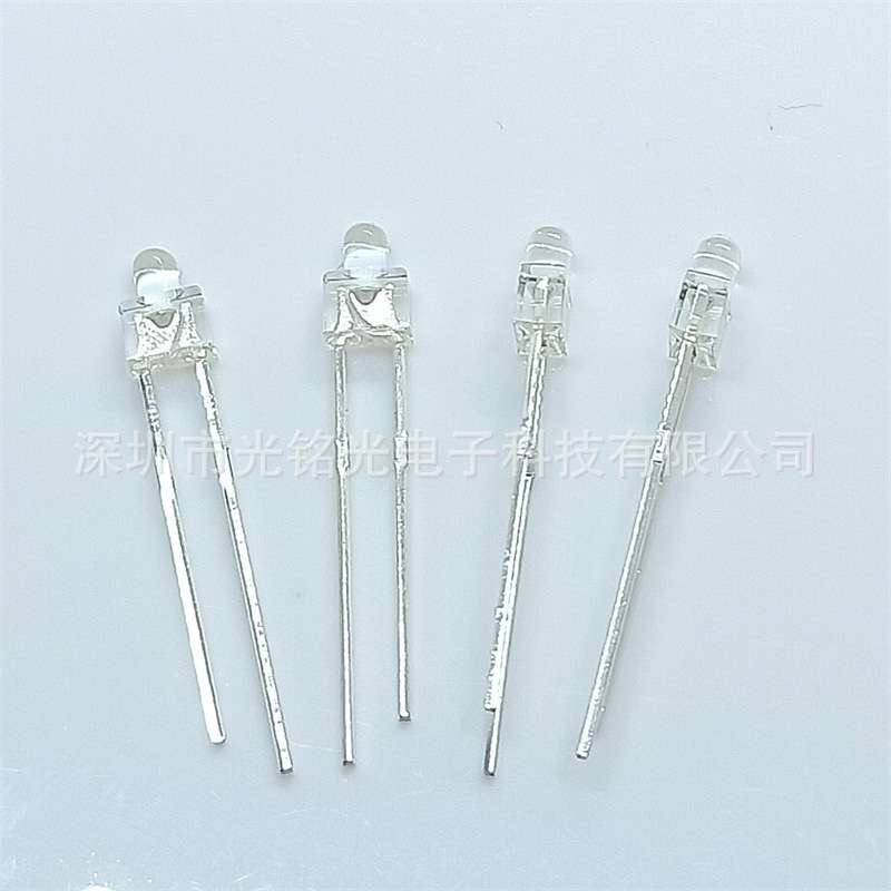 工厂供应 F2/2MM白发透明黄 奶嘴直插灯珠 F2白发黄LED发光二极管