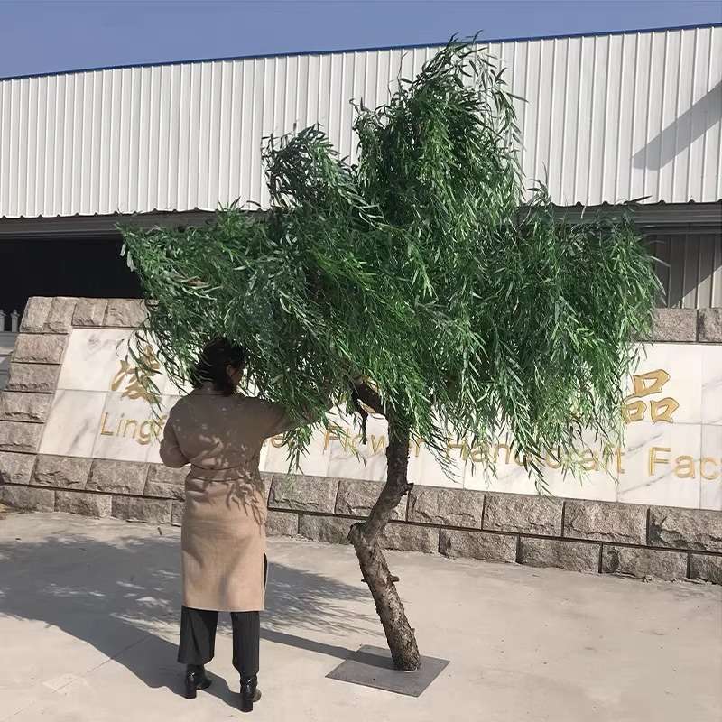 仿真柳树公园垂柳假树影视舞台道具造型树酒店大厅布景客厅造景树