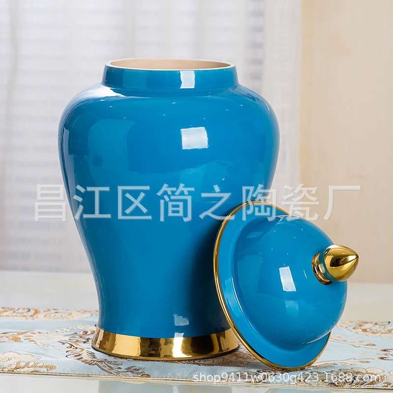 美式轻奢花艺大花瓶北欧客厅餐桌鲜花插花干花摆设装饰储物罐摆件