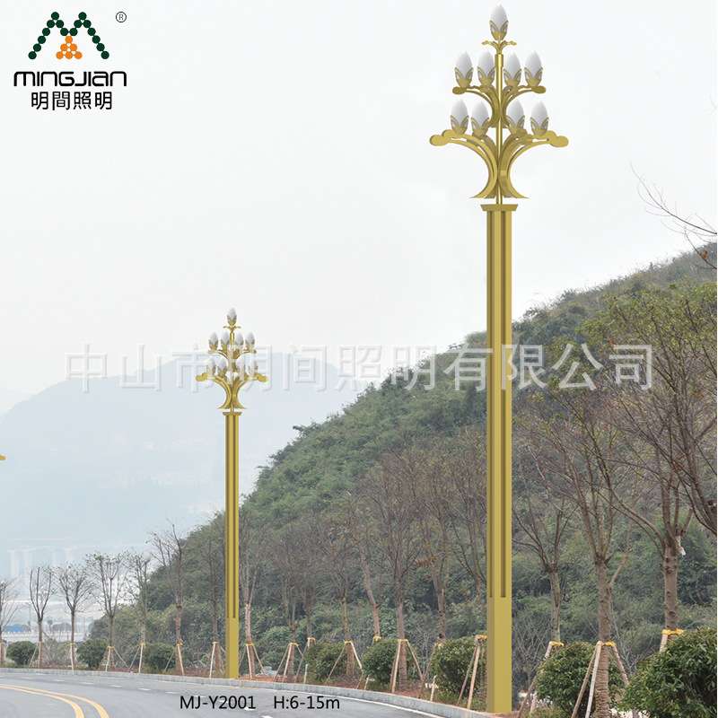 源头工厂6米多头广场玉兰灯直销 户外防水园林景观led中华灯