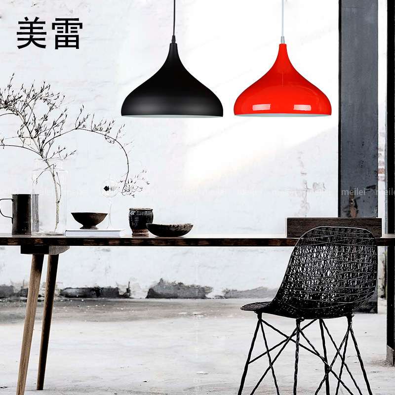 简约现代创意个性餐厅灯办公室彩色咖啡厅吧台单头吊灯灯罩