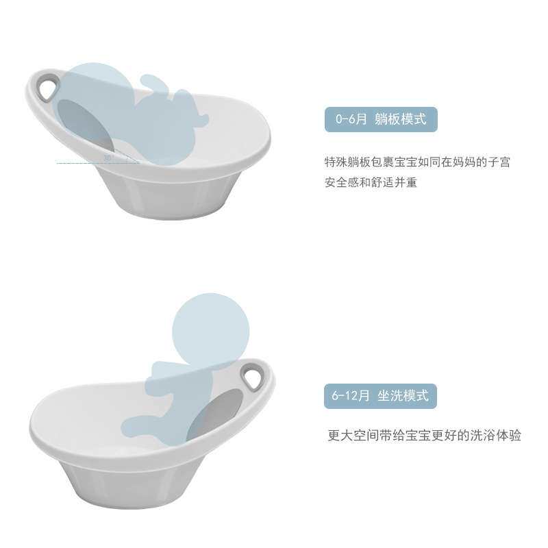 宝宝洗澡桶日式圆形新生儿蛋形洗浴盆小号婴幼儿0-1岁澡盆支架