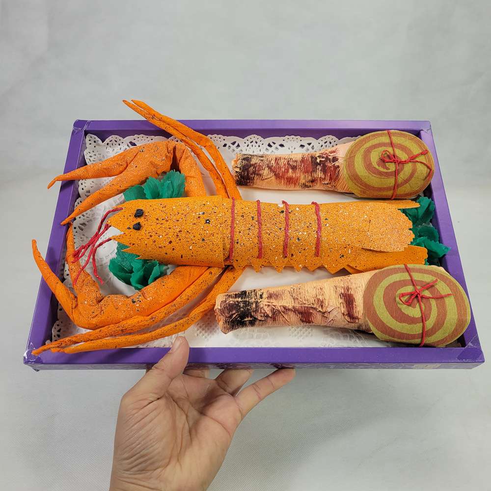 烧纸立体龙虾海鲜套装祭祀祭拜用品食品美食清明节扫墓祭奠纸用品
