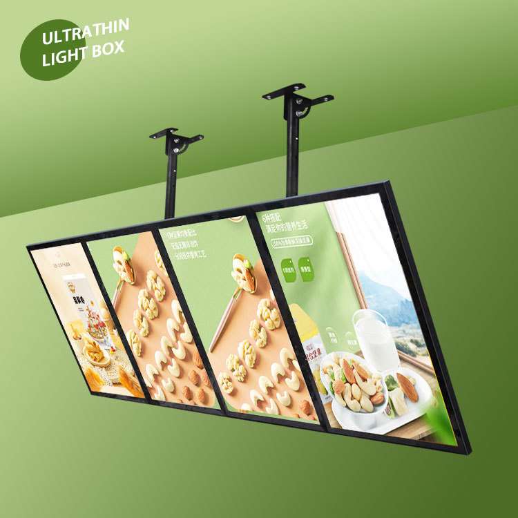 LED钢化玻璃产品展示灯箱吊挂式发光价格广告牌菜单展示架招牌