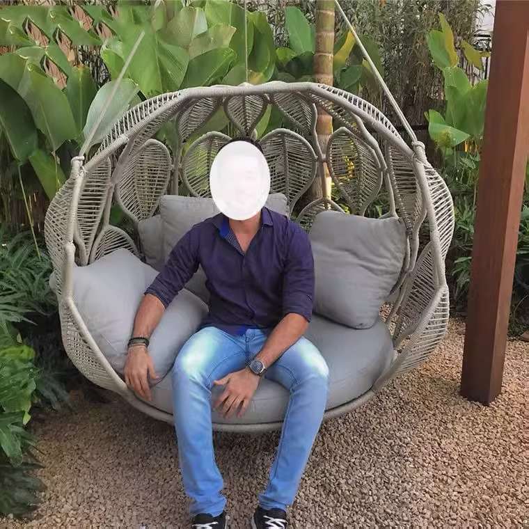 户外秋千吊篮别墅庭院室外阳台家用吊椅露天花园简约休闲藤编吊篮