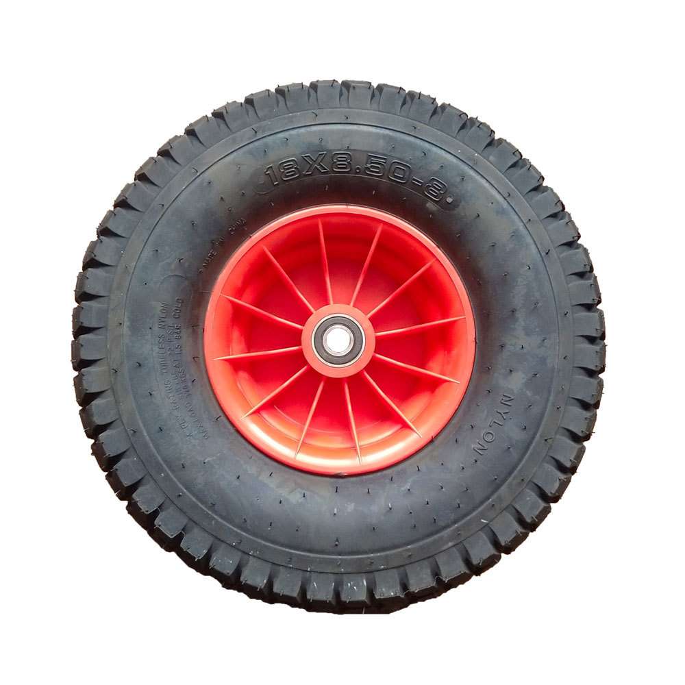 18寸充气轮子18X8.50-8橡胶充气轮用于拖车农用车工具车机械设备