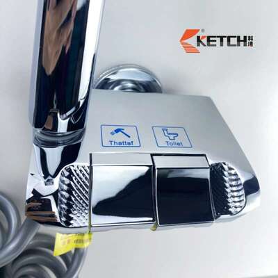 Ketch Wall Mounted Brass HygienicToilet Bidet Sprayer Set