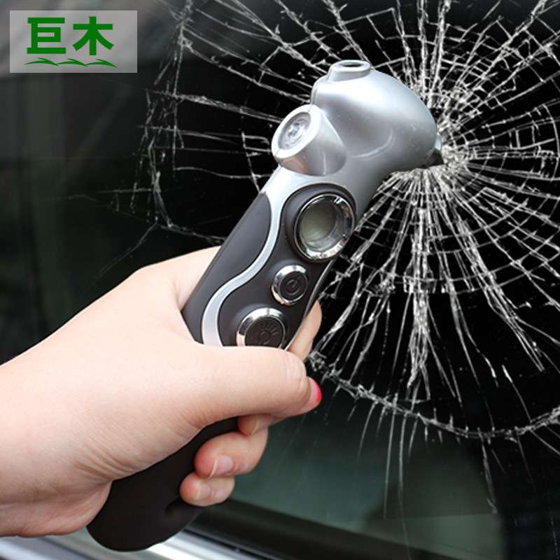 四合一汽车胎压计数显多功能救生安全锤高精密轮胎气压表LED显示