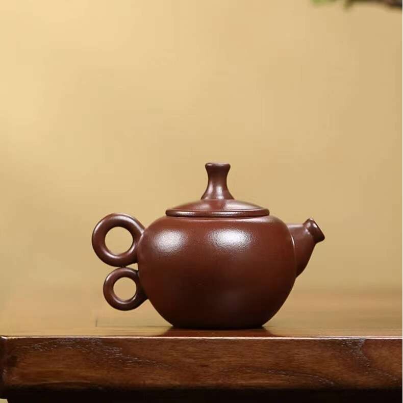 正宗宜兴卢伟萍紫砂壶原矿陈腐紫泥小品圆韵壶一人功夫泡茶壶茶具