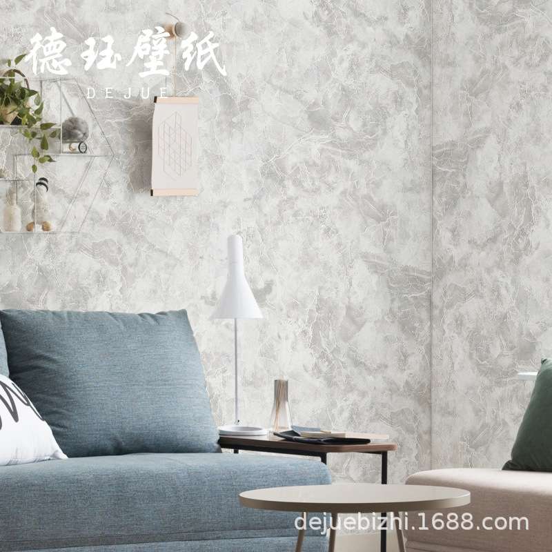 现代简约素色大理石纹墙纸浅绿色淡蓝色北欧客厅卧室背景壁纸家用