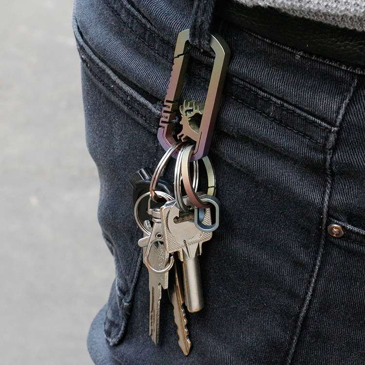 钛合金个性汽车钥匙扣挂饰多功能创意纯挂件环链圈腰带别便携实心