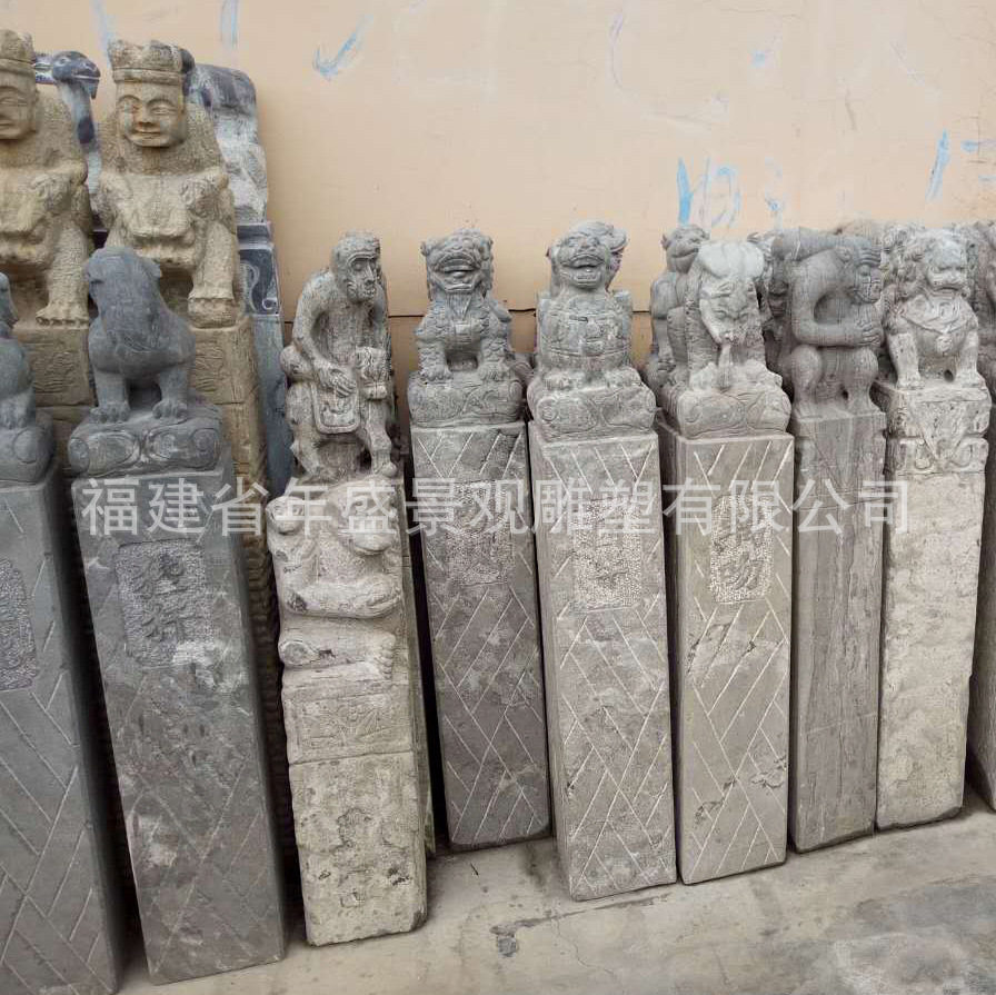 传统老物件青石做旧仿古拴马桩福建厂家园林景观雕塑