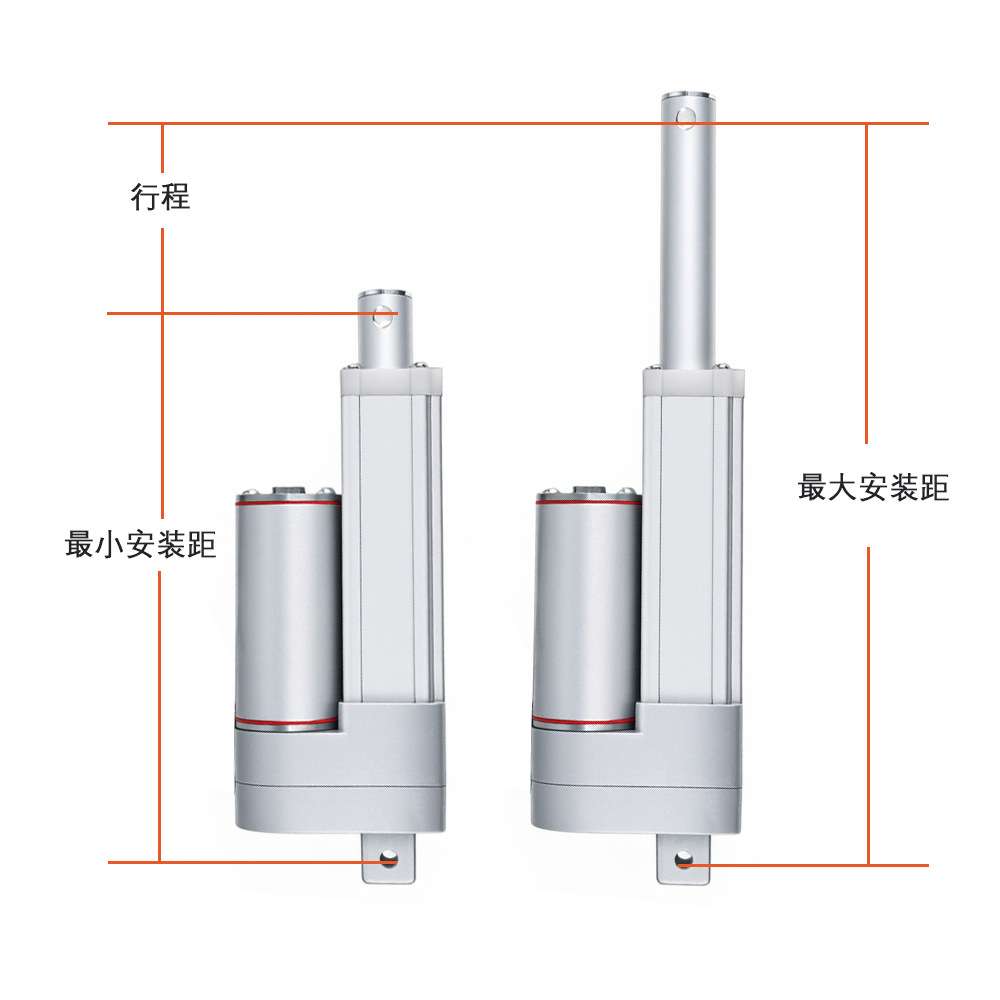 100mm直流伸缩推杆微型静音电动推杆升降智能窗帘开柜智能开门窗