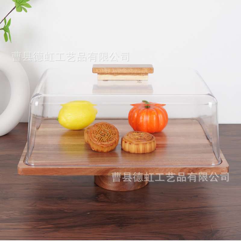 相思木蛋糕糕点托盘木制餐桌展示甜品托盘高脚摆台木质点心盘