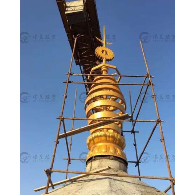 纯铜塔尖 铜塔刹制作厂家 七米九米全铜宝塔