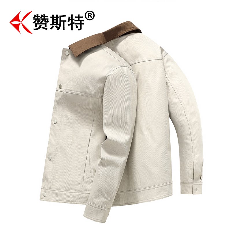 赞斯特品牌夹克男士2026春秋新款休闲翻领茄克衫百搭上衣薄外套