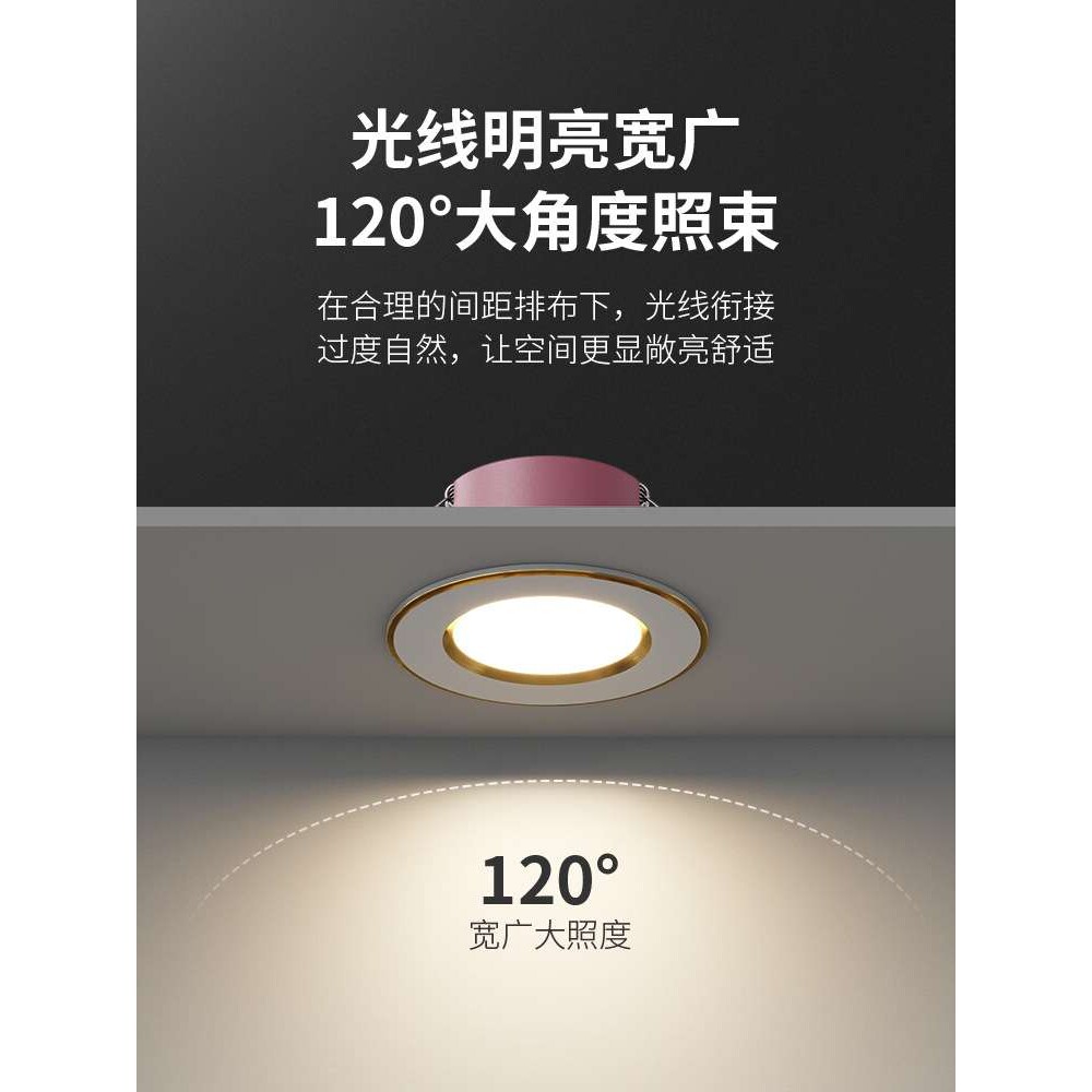 led筒灯2寸开孔5 5.5 6 6.5公分7cm嵌入式射灯客厅3W牛眼灯小孔灯