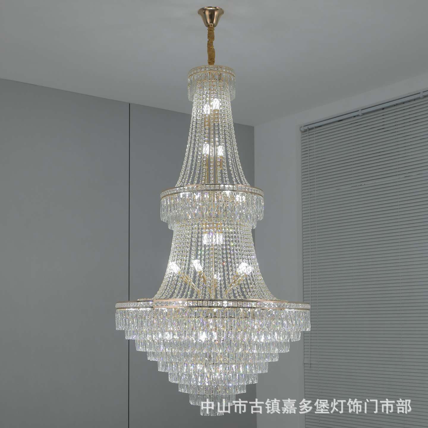 轻奢水晶吊灯现代简约主灯别墅客厅复式楼装修大别墅复式楼大吊灯