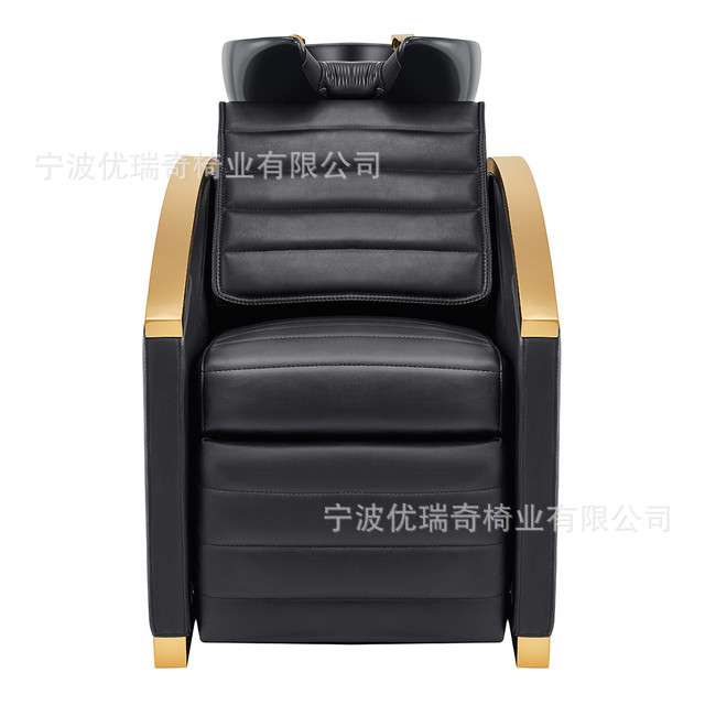 可移动洗头椅轻奢金理发椅发廊按摩椅高级冲水椅子洗头床半躺式