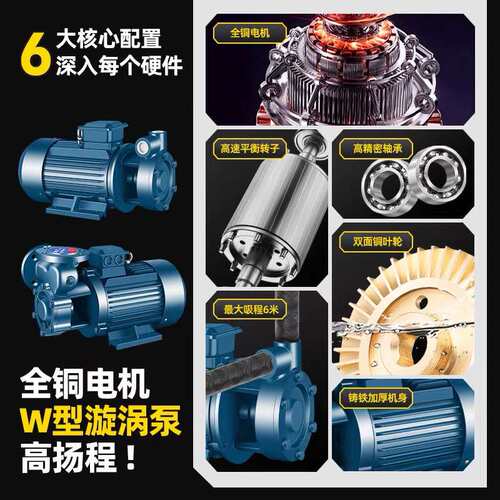W型单级旋涡泵380V卧式高温高扬程锅炉给水泵供暖增压热水循环泵