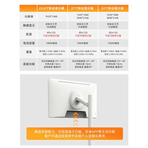 27/32寸智慧随心屏轮无线高清智能触摸一体机多功能闺蜜机商用
