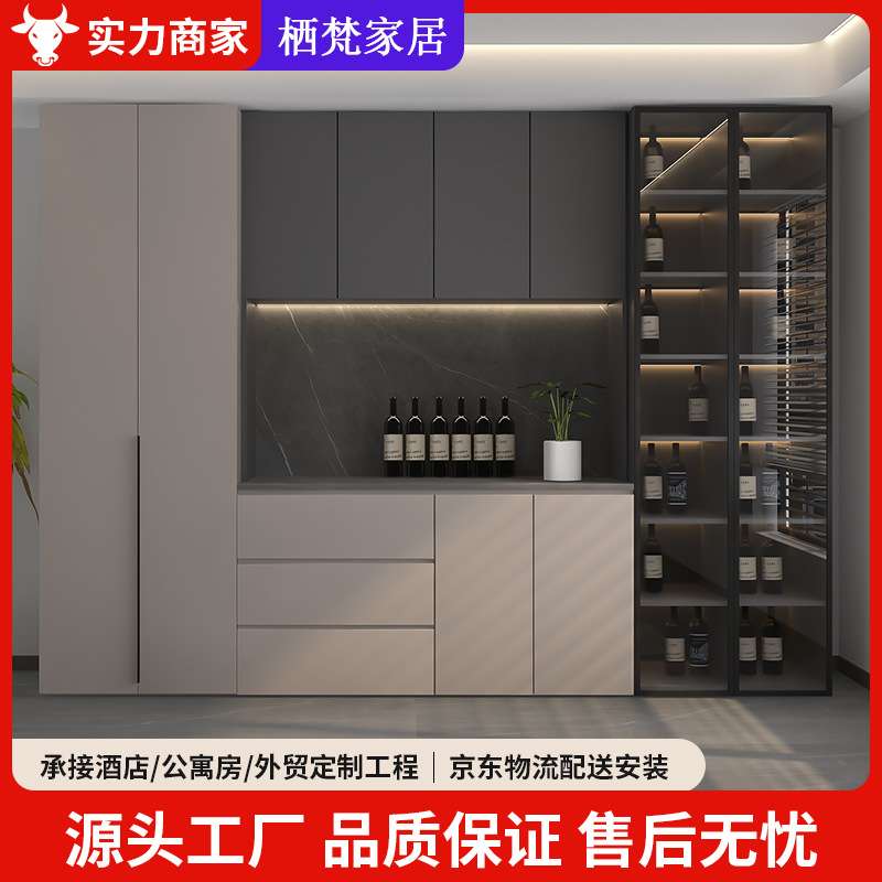 厨房用品餐边柜落地多层碗柜客厅置物架带门储物橱柜