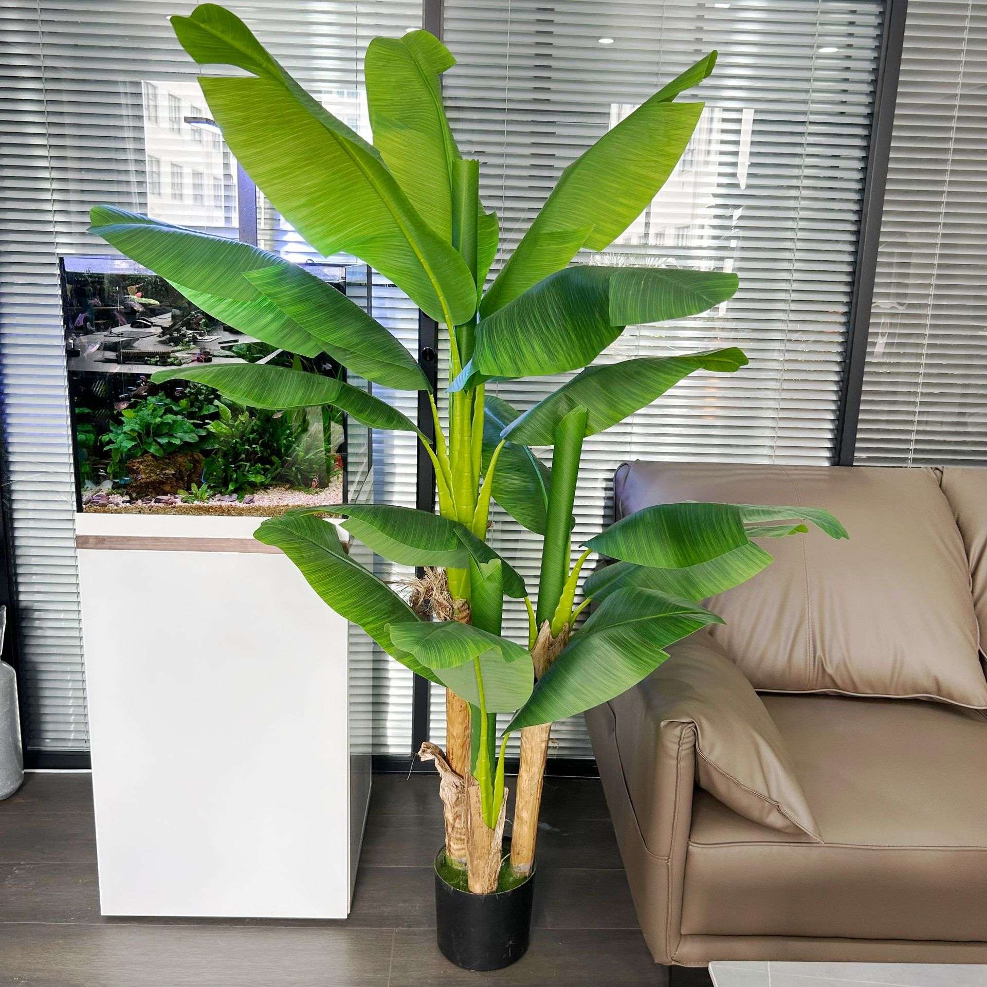 新款仿真绿植盆栽芭蕉树室内大型绿植造景仿真树落地摆件带花盆