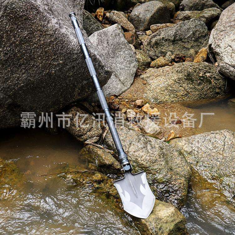 户外求生180mm锰钢折叠铲子多功能工兵铲野外露营车载铁锹