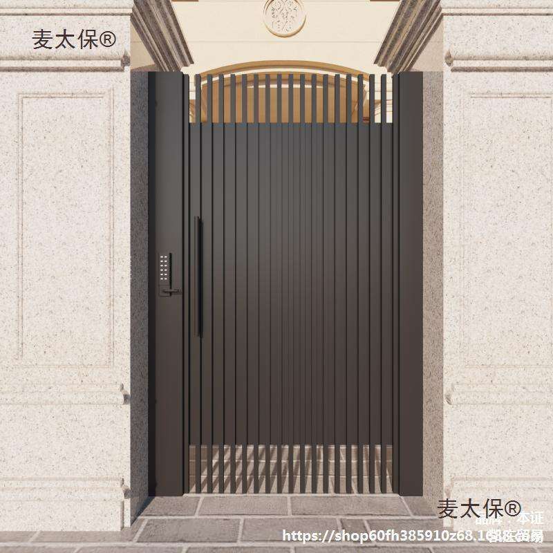 太保别墅门铁艺庭院单双开现代不锈钢花园院子小门户外铁门进户